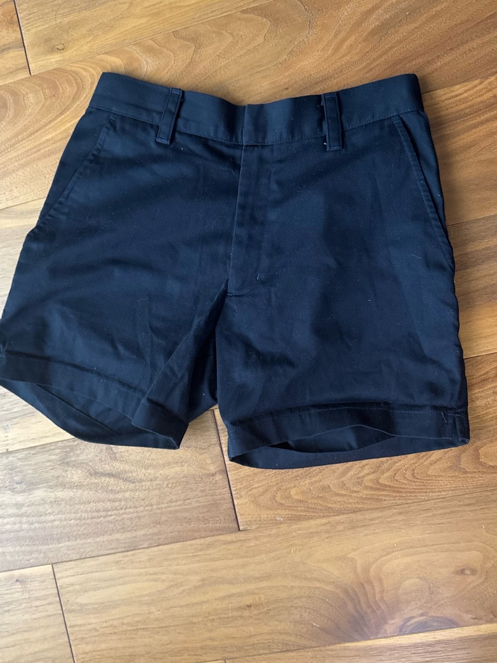 American Apparel Black High-Waist Tailored Shorts/ Navy - Picture 2 of 5